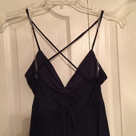 Black slit leg jumpsuit - Picture 4 of 7